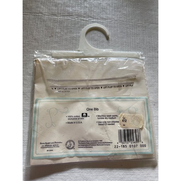 Peter Rabbit & Friends Layette Bib For Babies 100% Cotton Made In USA Embroidere - Picture 5 of 9